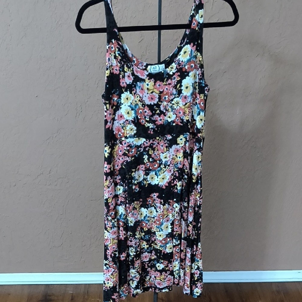 Maurices Black Floral Sleeveless Dress Size Med